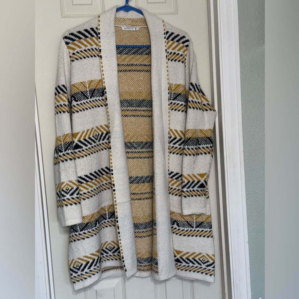 Geo Stripe Heavy Sweater Cardigan Women’s Large
